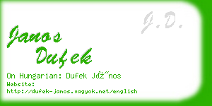 janos dufek business card